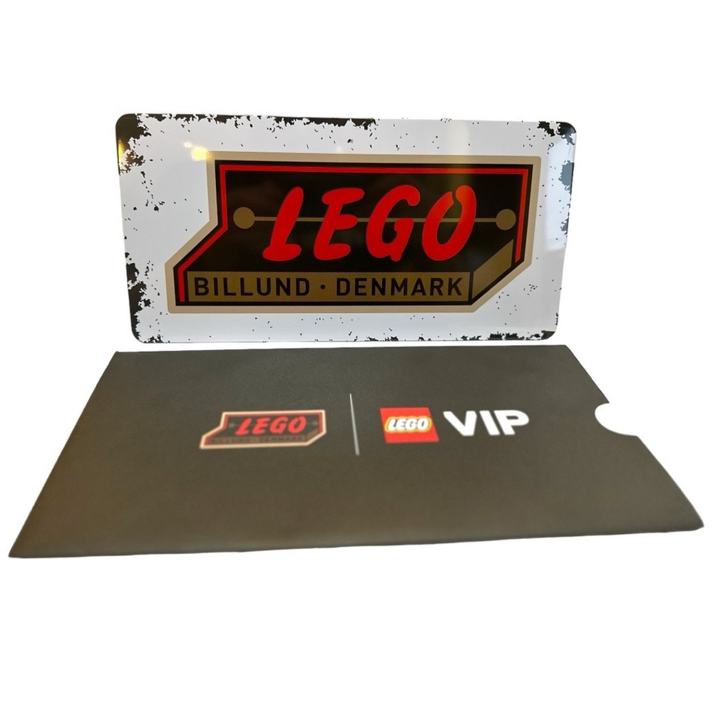 Lego Retro Collectible VIP Billund Denmark Tin License Plate sign - NEW